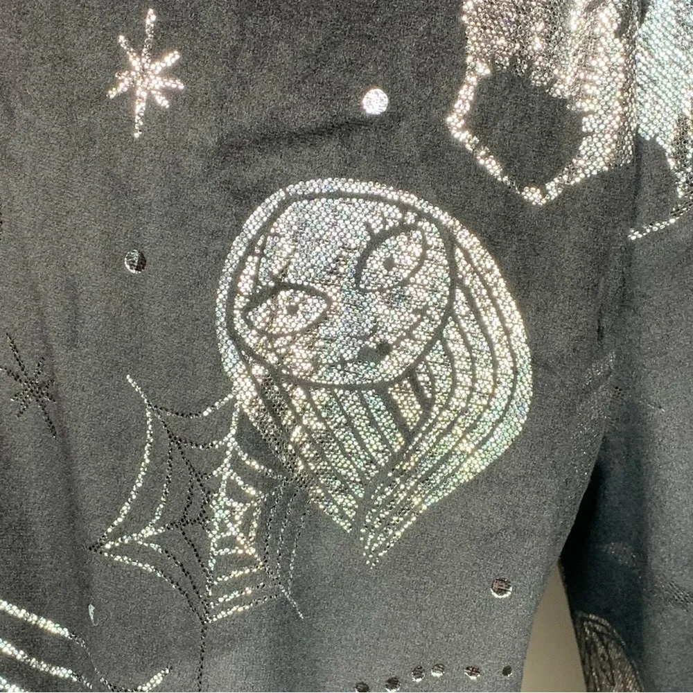 M Disney Nightmare Before Christmas Black Silver Pajama Pants Stretch Medium